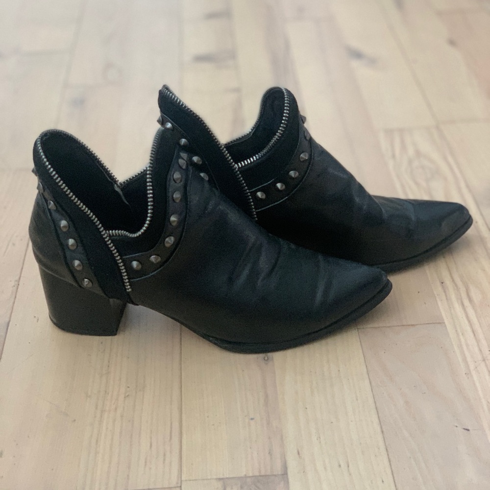 Black Ankle Boot with Silver Studs